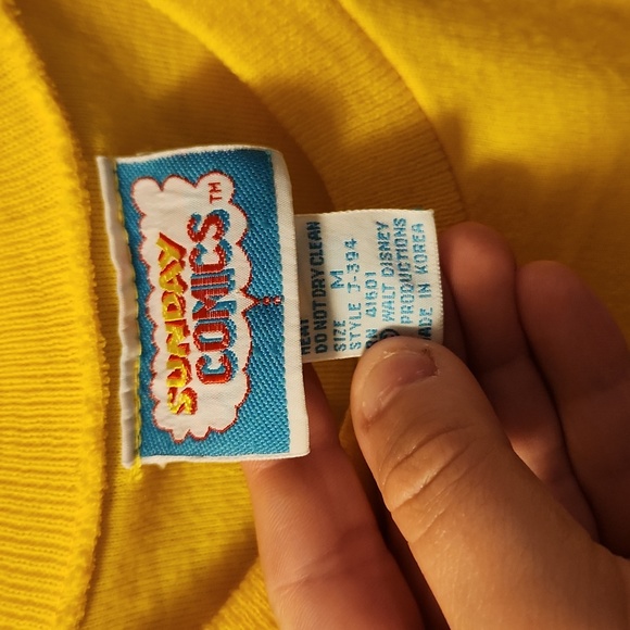 RARE Vintage Sunday Comics Mickey Short Sleeve Sweatshirt, Size M - Picture 2 of 3